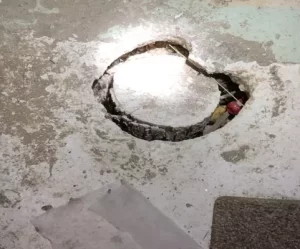 Tree Stump in Basement Floor